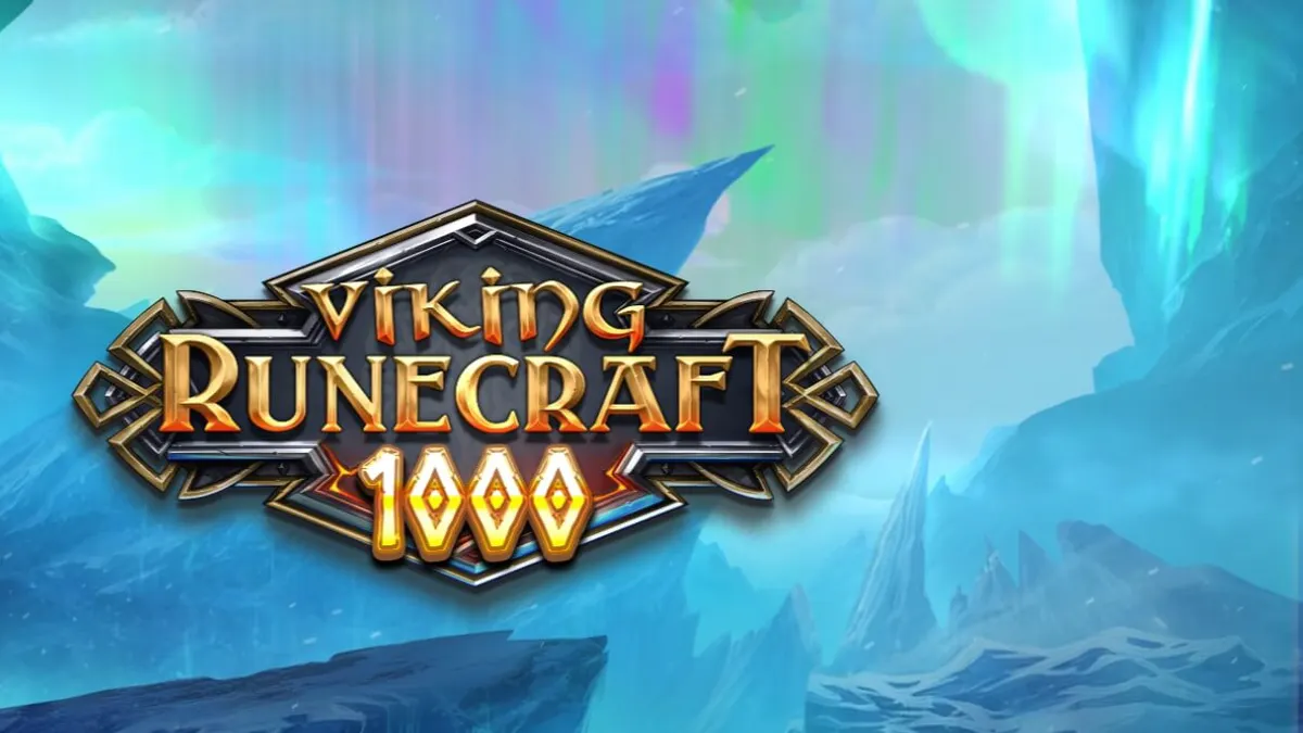 Interface vibrante de Viking Runecraft 1000 com deuses nórdicos e símbolos brilhantes
